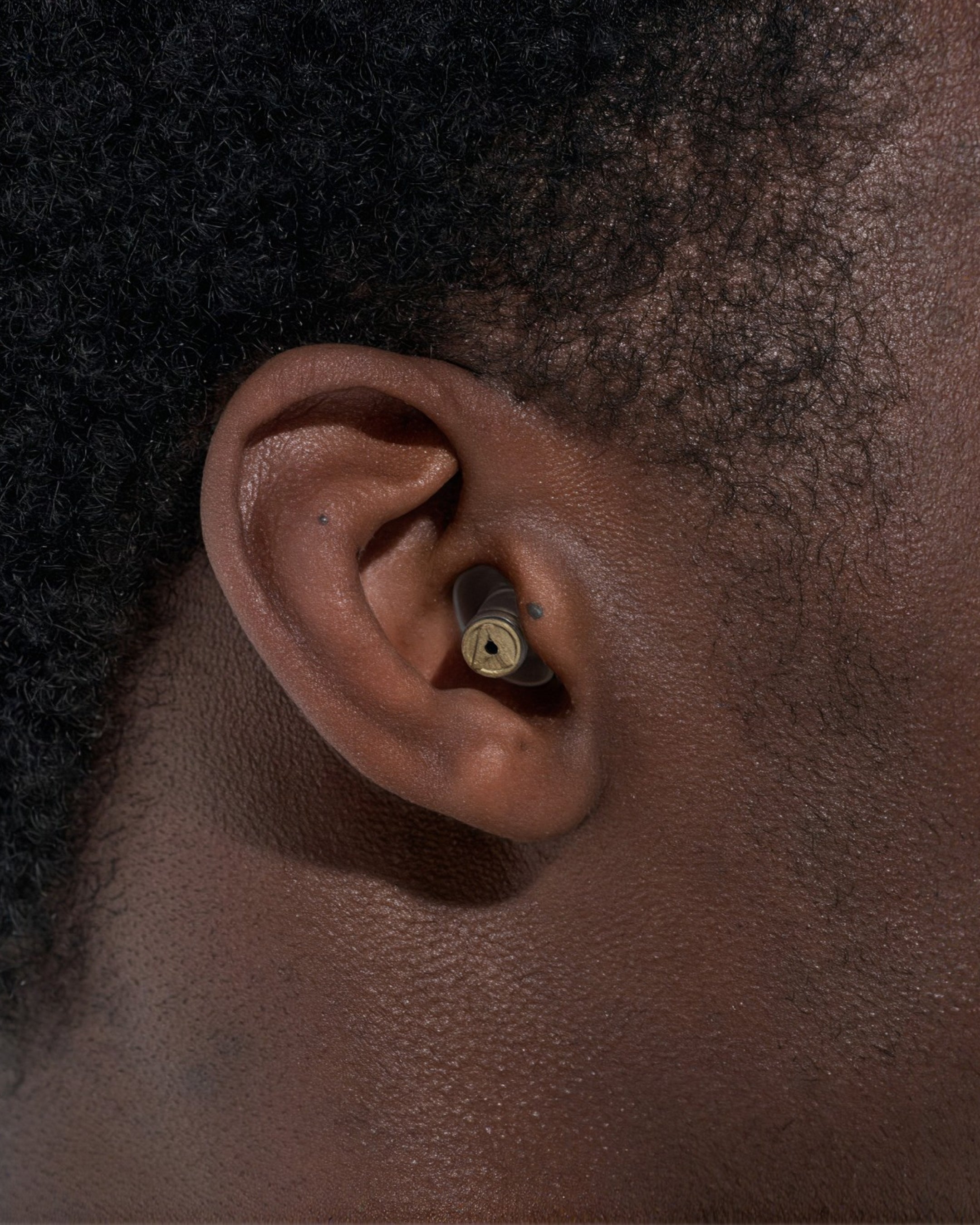 Close-up of Alpine MusicSafe in ear