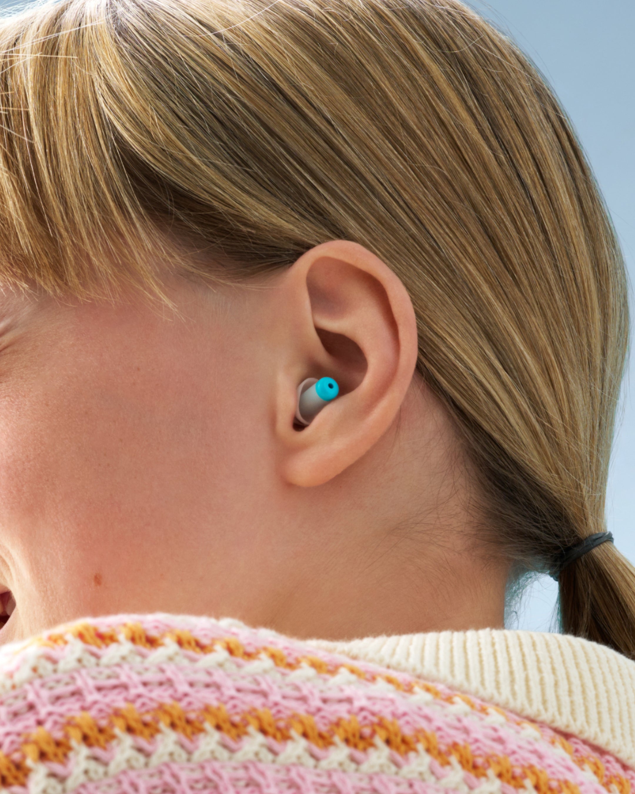 Close-up of Alpine Pluggies Kids in ear