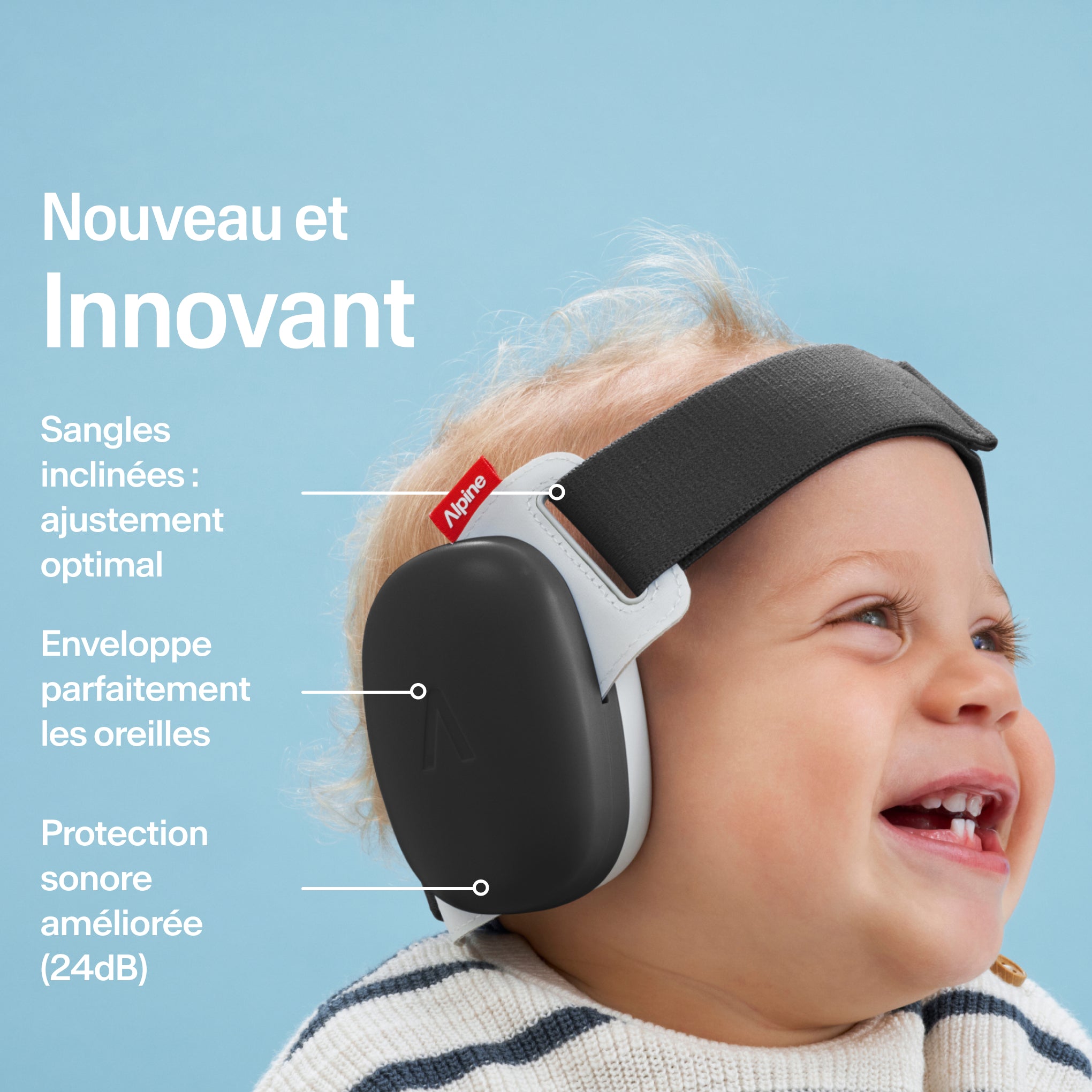Bébé portant Alpine Muffy Baby en noir sur la tête #color_dusk-black