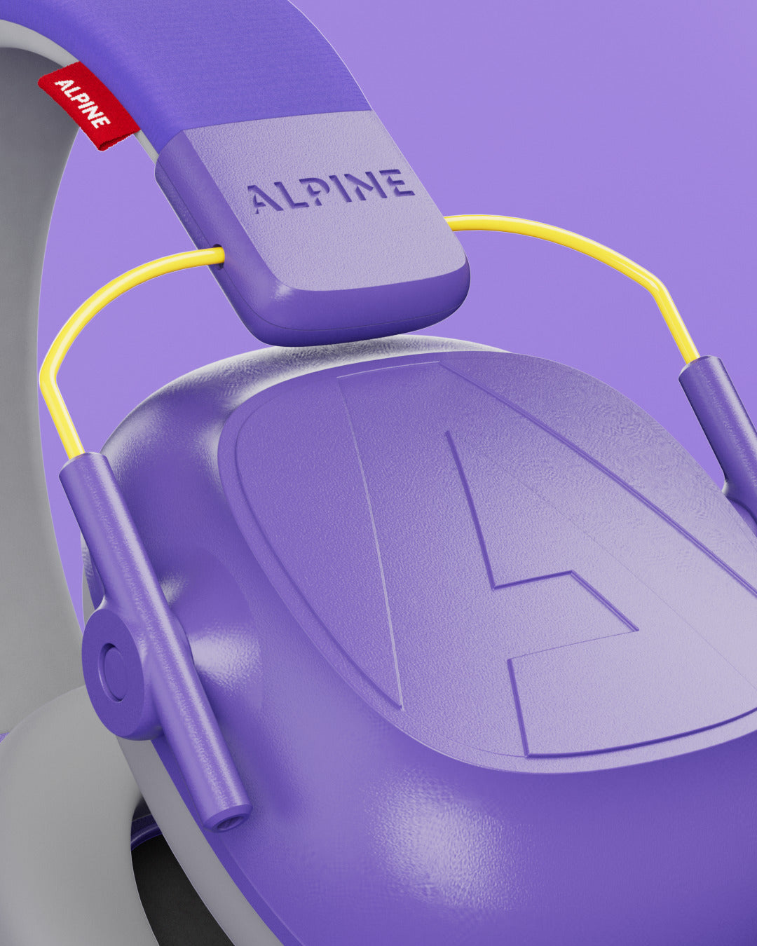 détail des cache-oreilles Alpine Muffy Kids violets