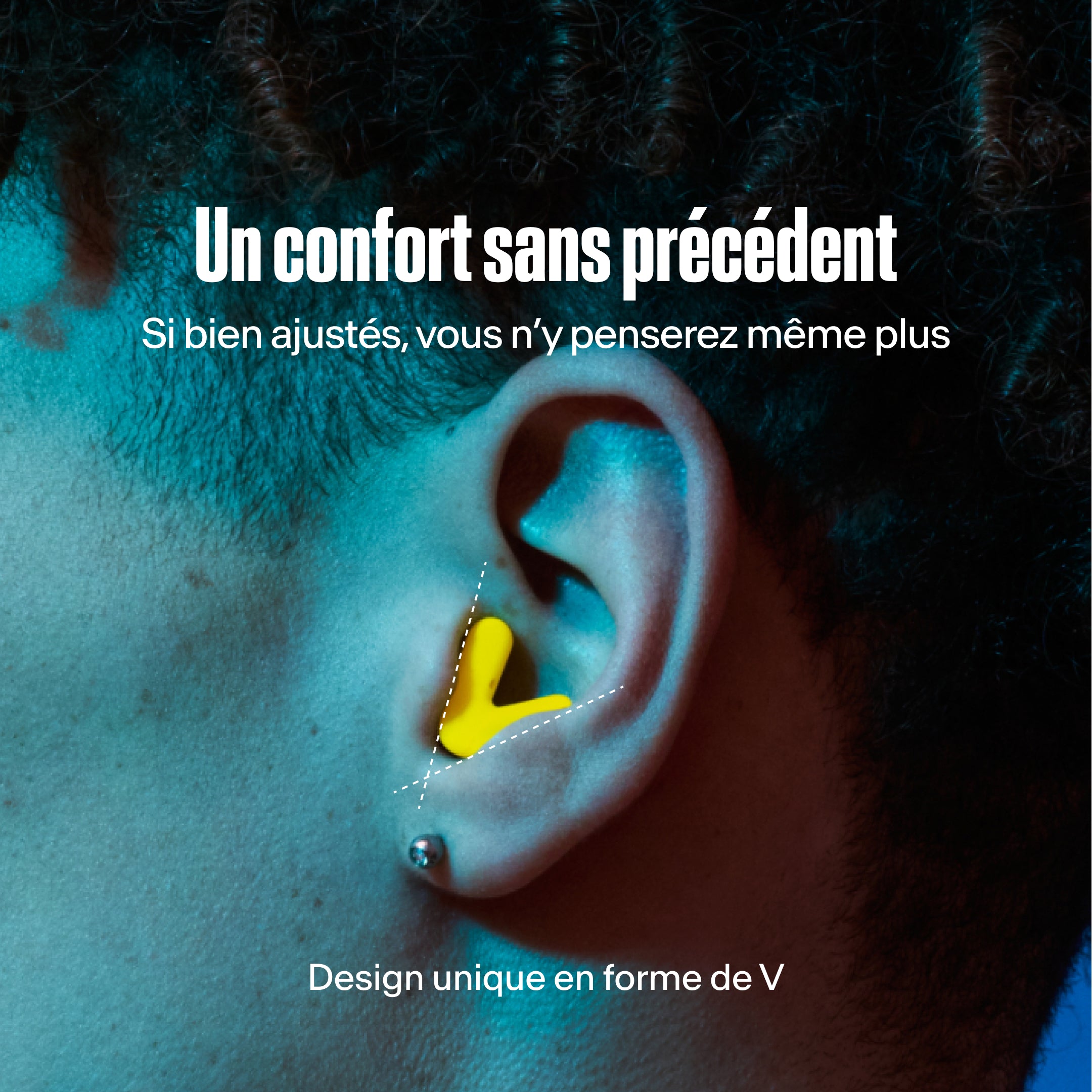 Gros plan dans l’oreille avec Alpine Tune – ajustement parfait en neon-yellow