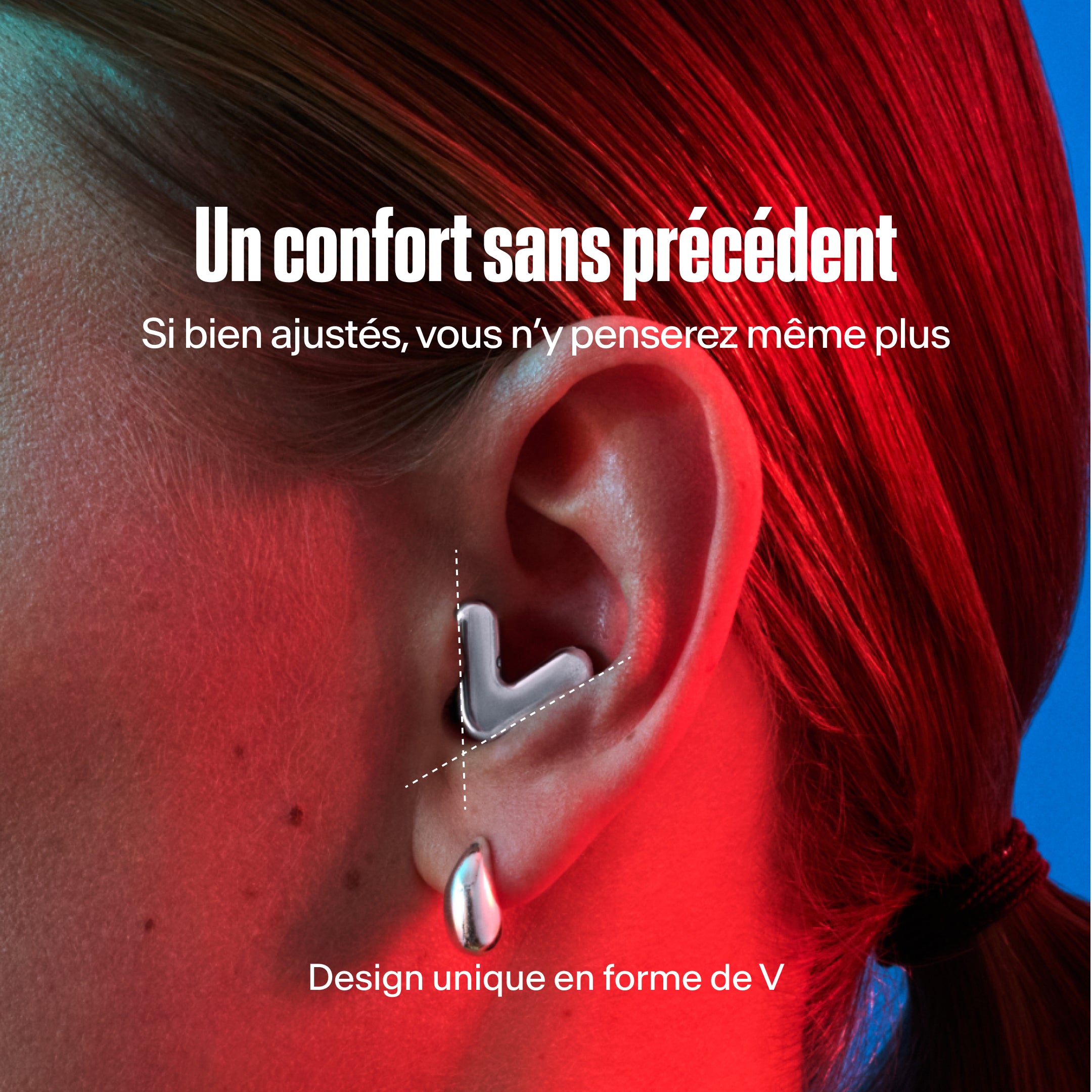 Gros plan dans l’oreille avec Alpine Tune – ajustement parfait en silver