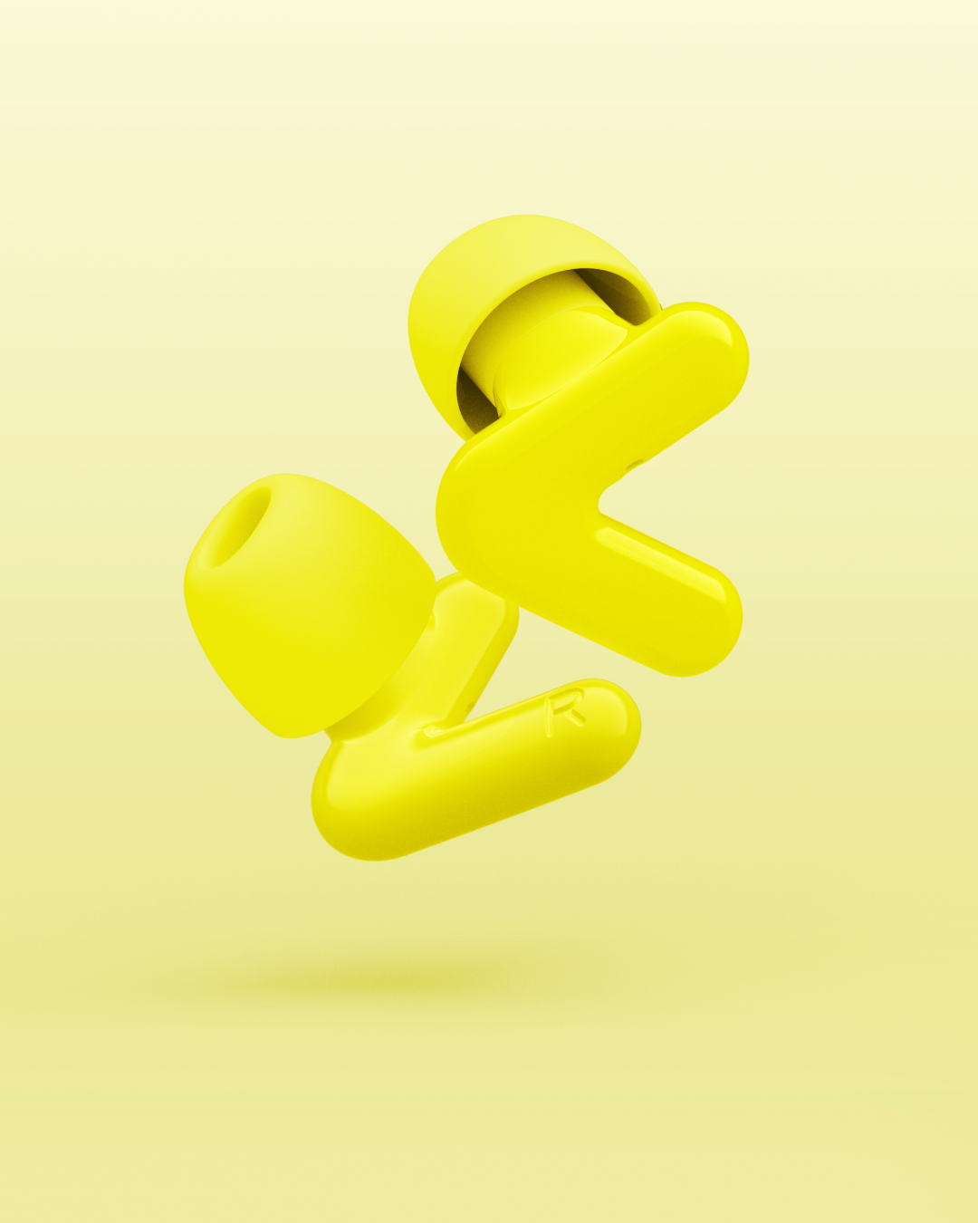 rendering alpine tune earplugs in neon-yellow