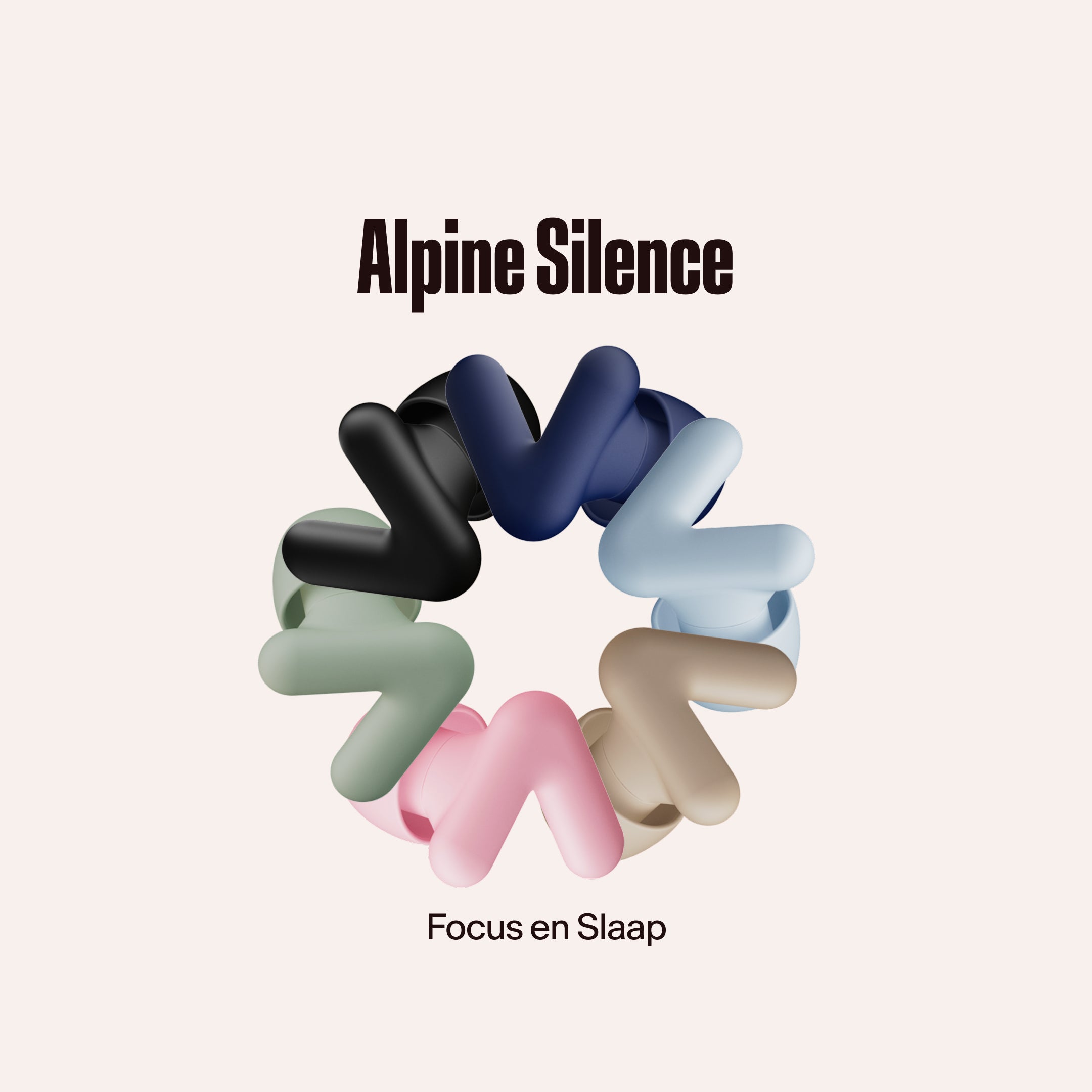 Visual of all Alpine Silence earplugs colors #lang_nl