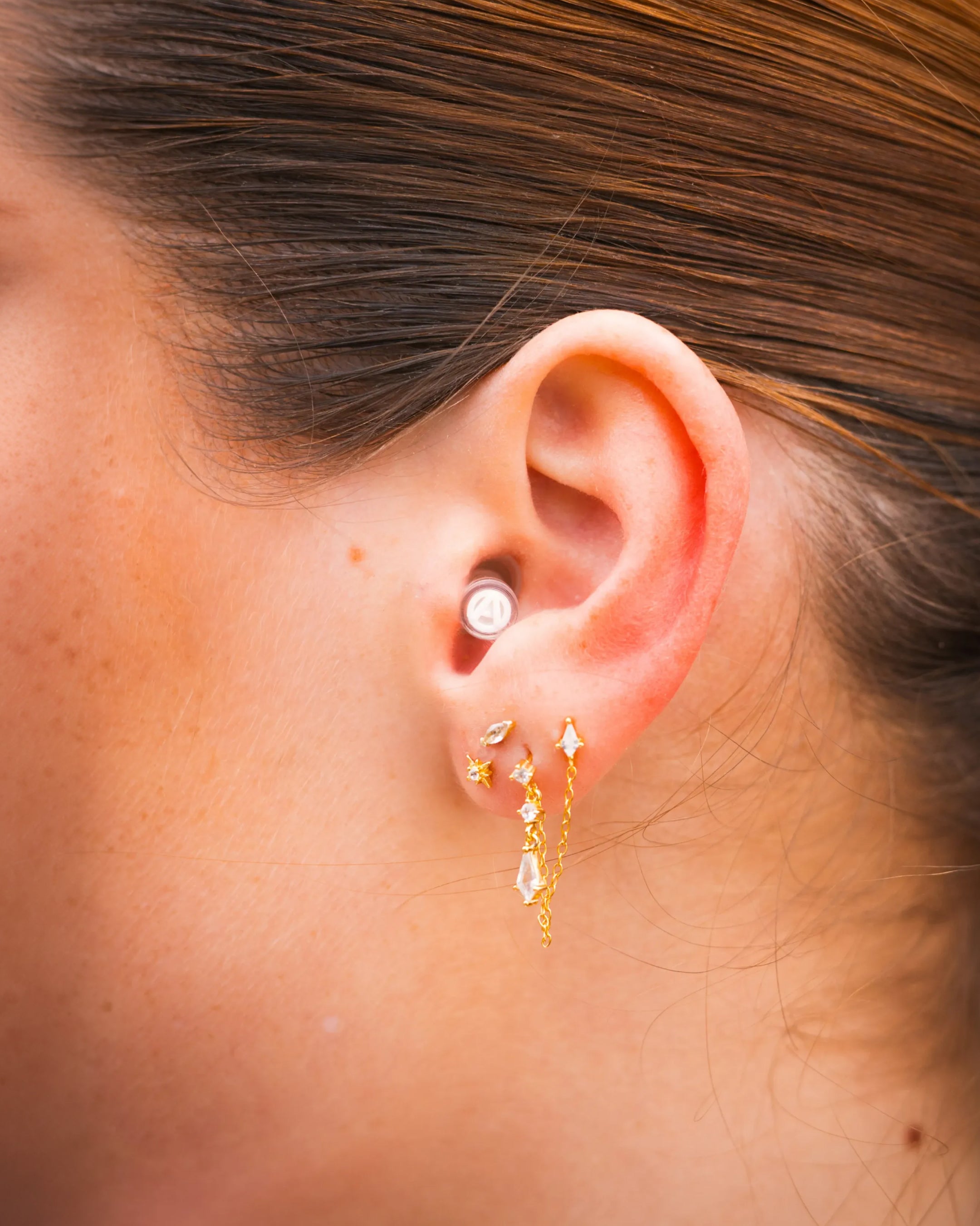 Close-up of Alpine PartyPlug pro in ear 
