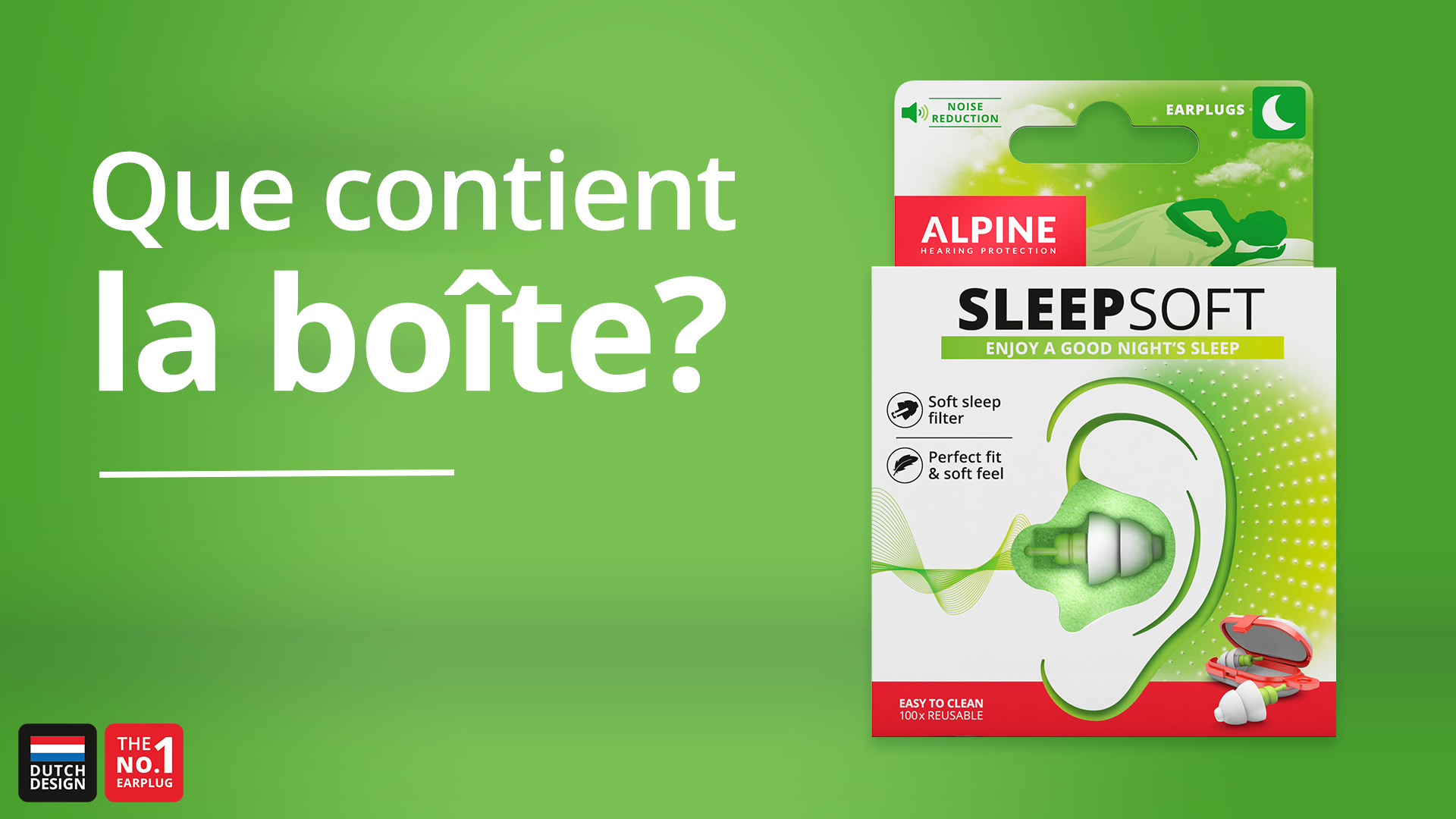 Alpine SleepSoft - Bouchons d'oreille de sommeil - filtres doux