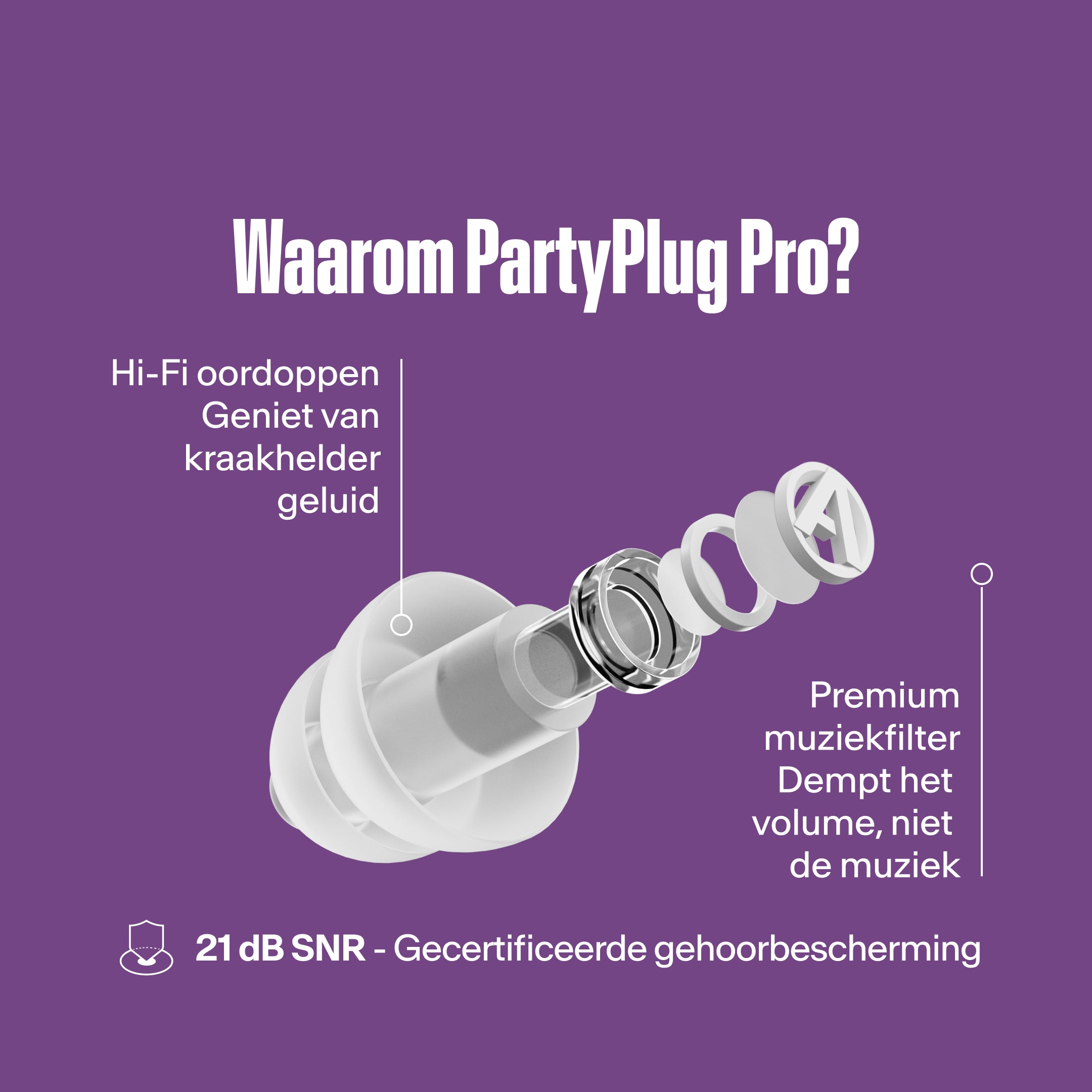 Alpine PartyPlug Pro festivaloordoppen transparent 