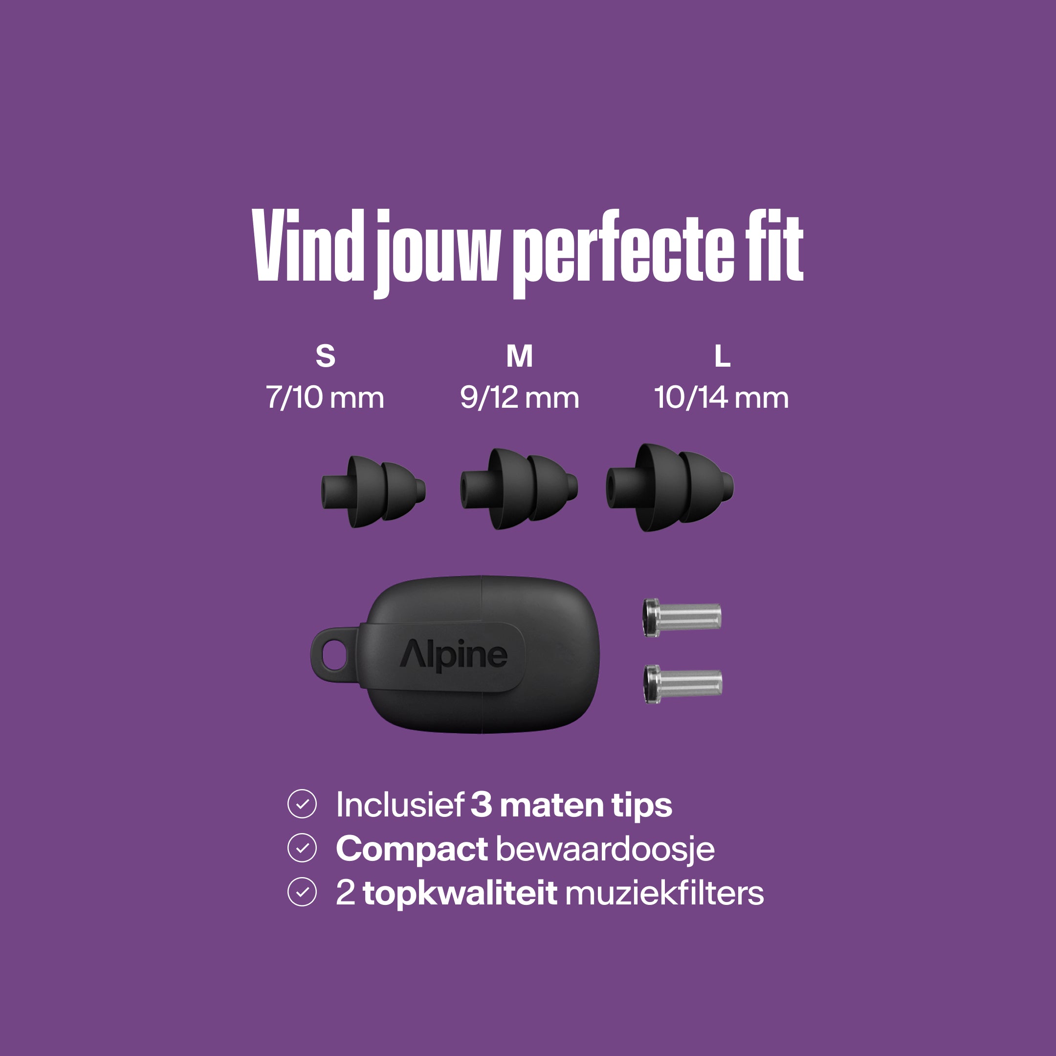 Alpine PartyPlug Pro festivaloordoppen black #color_black #lang_nl