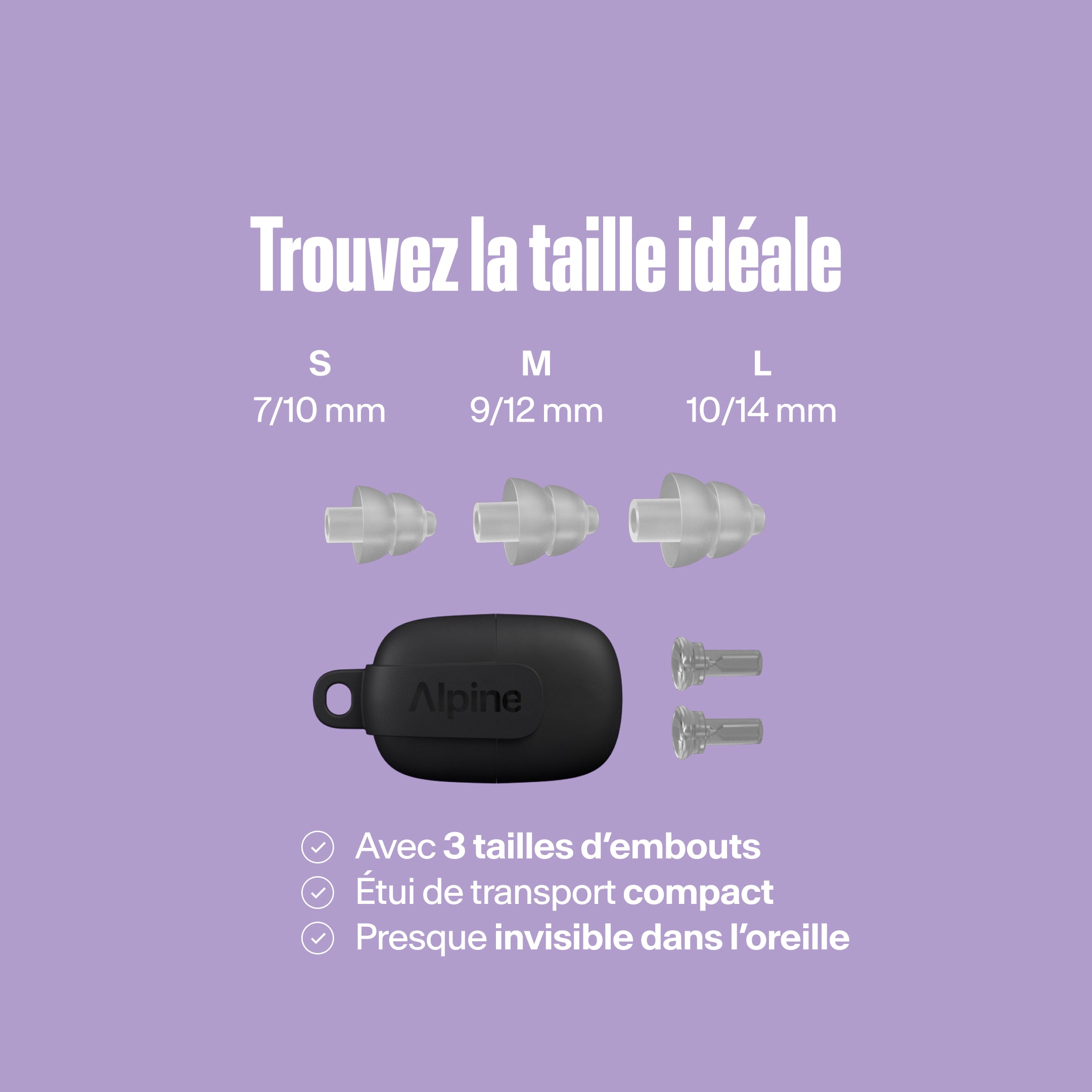 Détail produit des bouchons d’oreilles Alpine PartyPlug pour festival transparent #color_transparent