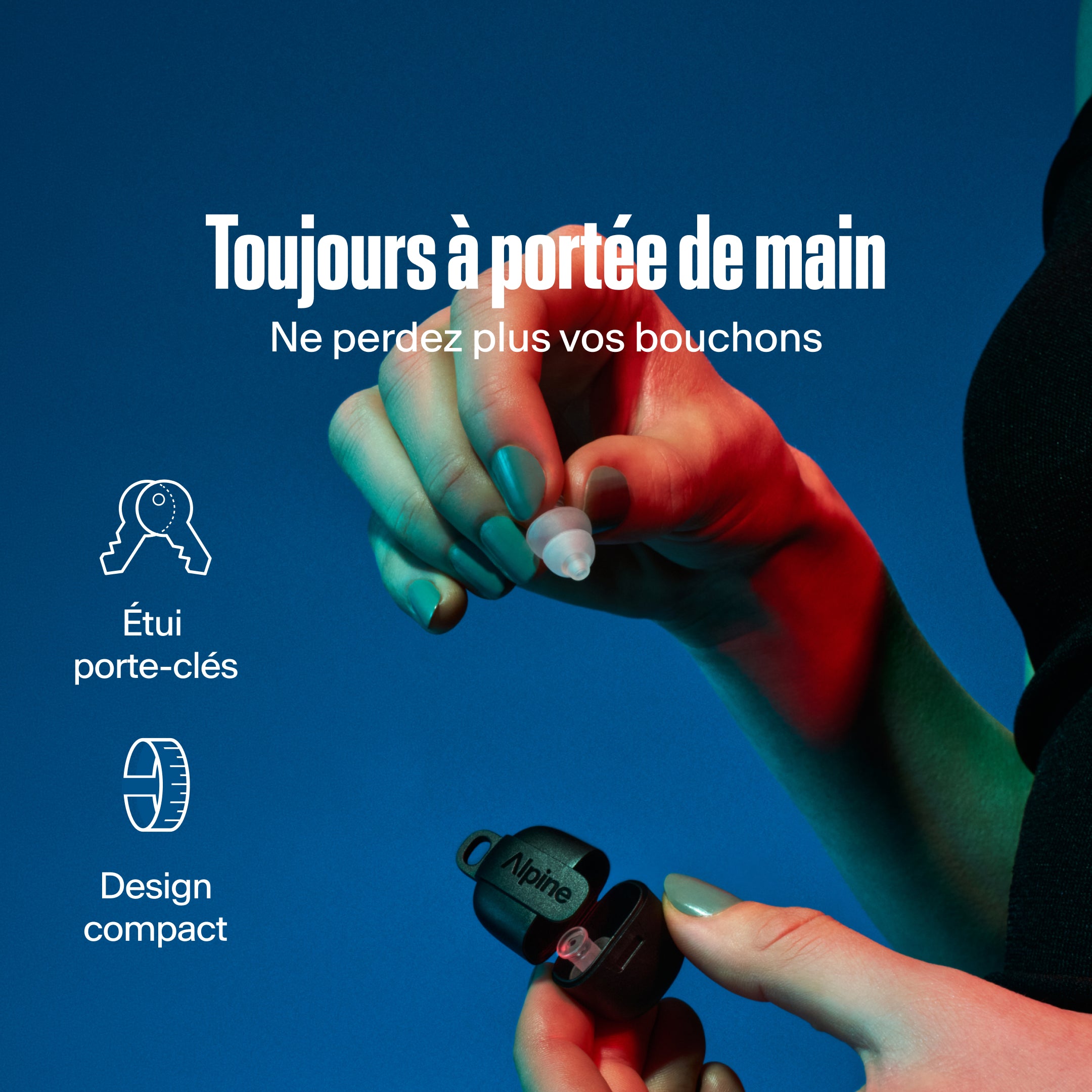 Détail produit des bouchons d’oreilles Alpine PartyPlug pour festival transparent #color_transparent