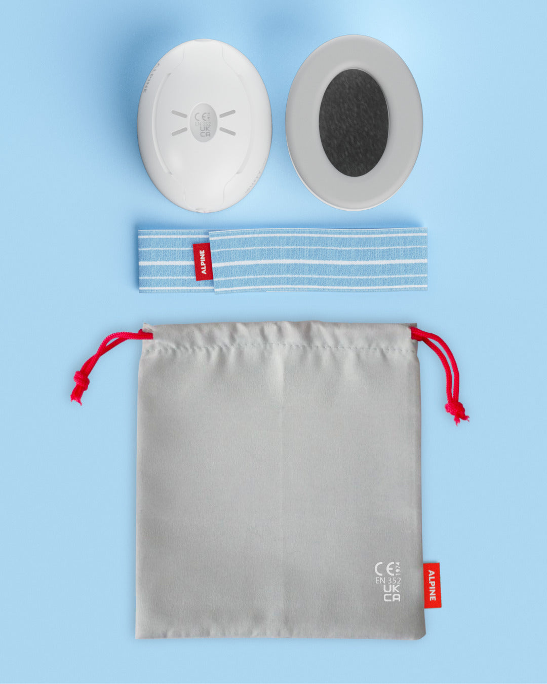 alpine muffy baby classic casque anti-bruit pour bébés avec accessoires bleu
