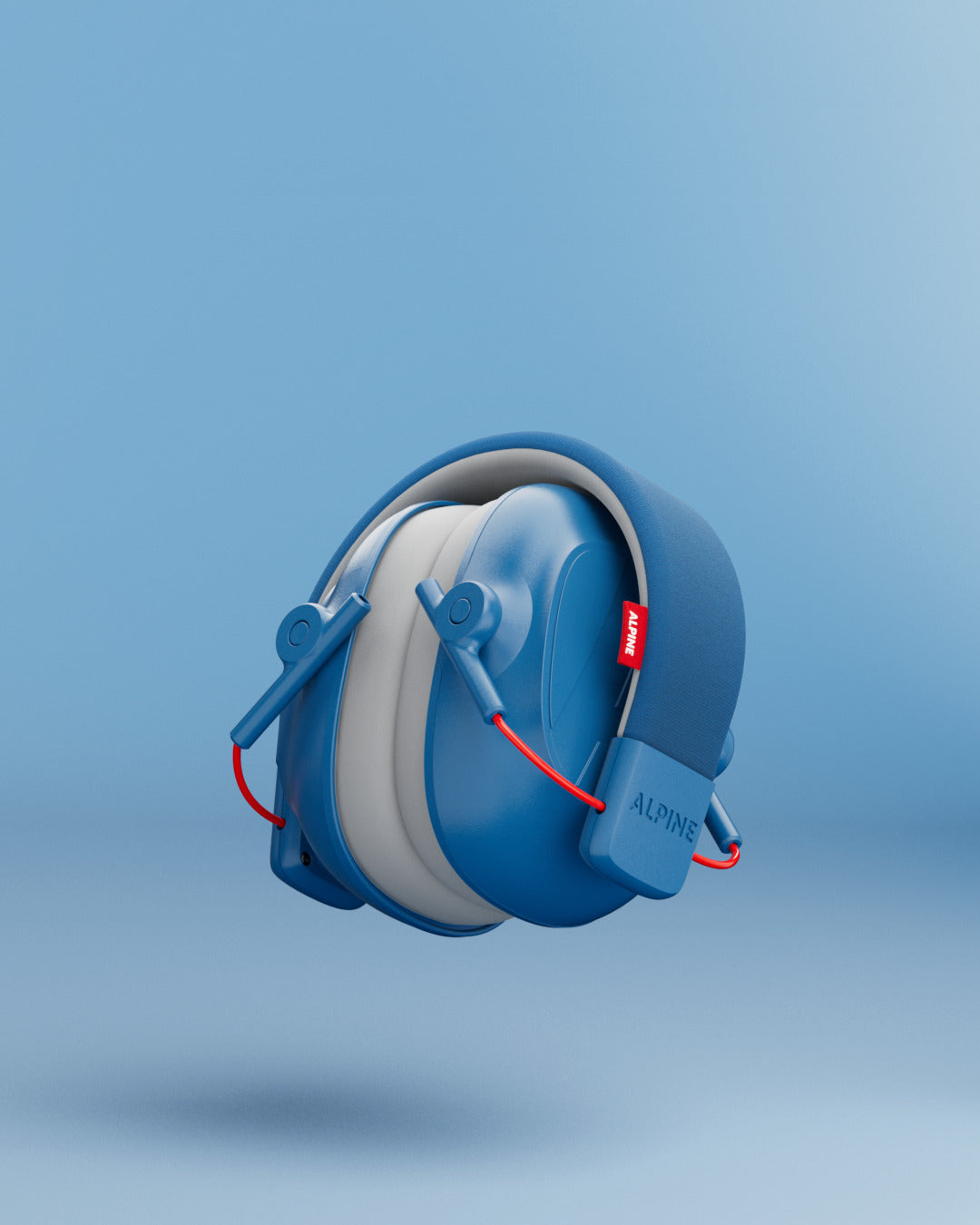 alpine muffy kids earmuffs folded blue