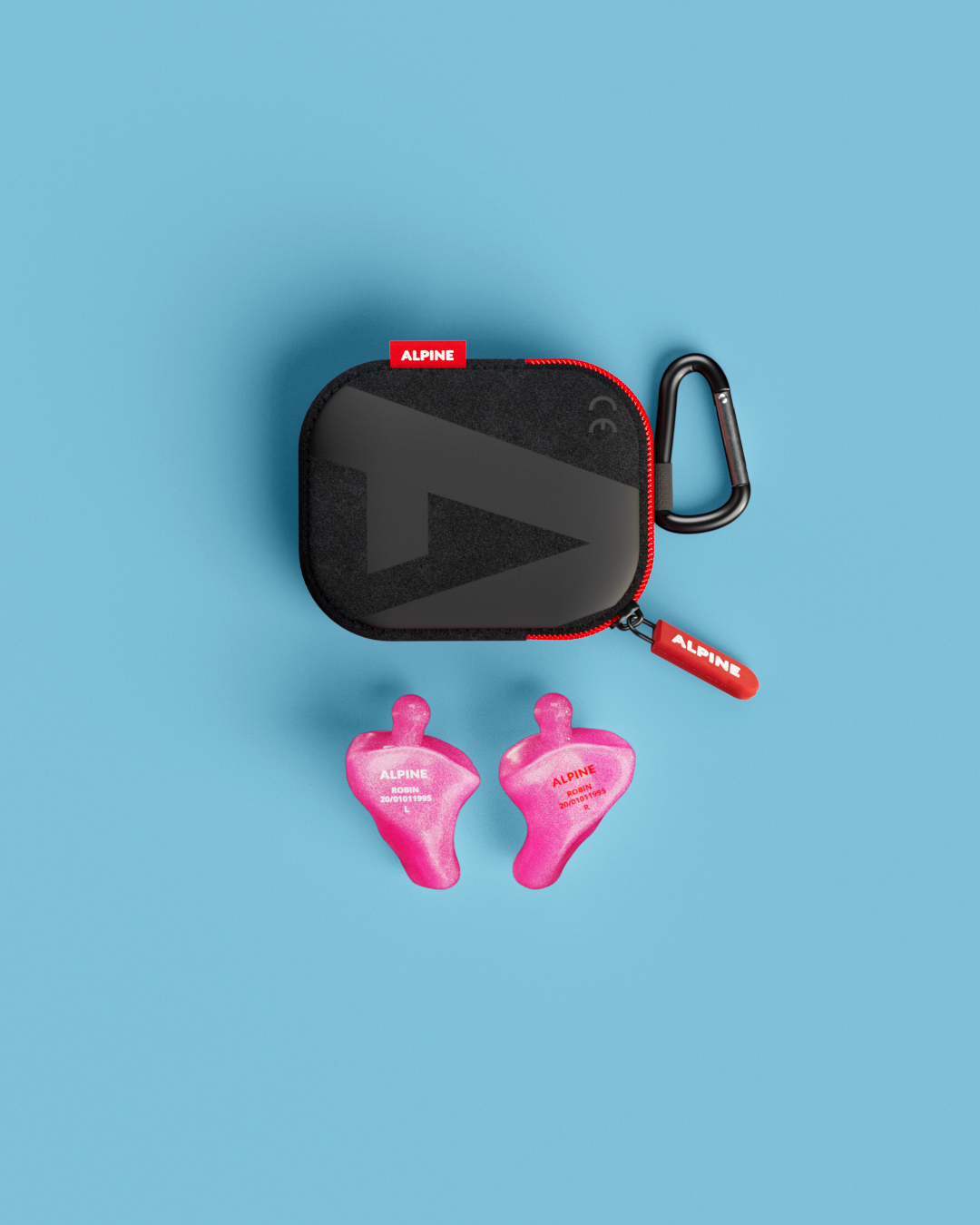 Alpine PartyPlug Custom oordoppen op maat overzicht inclusief accessoires  metallic roze #color_metallic-roze