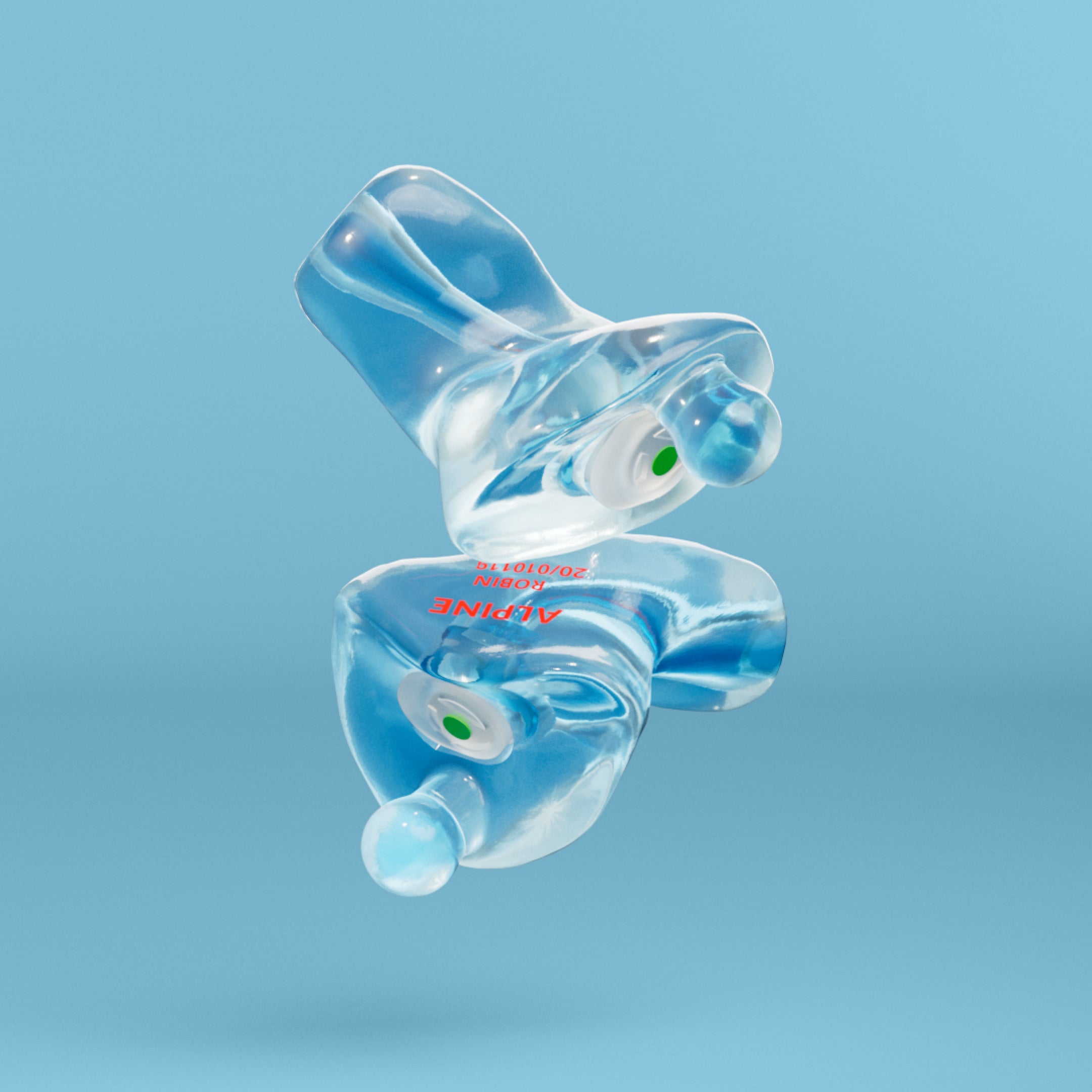 alpine partyplug custom oordoppen transparant blauw  #color_transparant-blauw