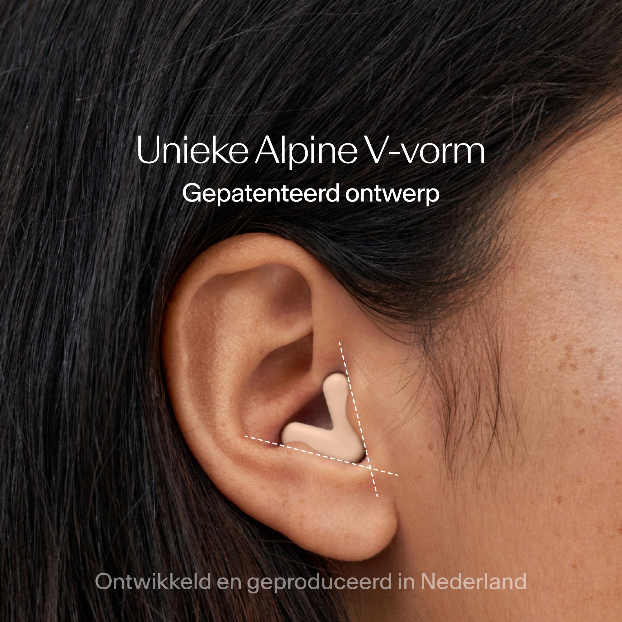 Alpine Silence oordoppen met nauwsluitende pasvorm in oor – beige #color_beige #lang_nl