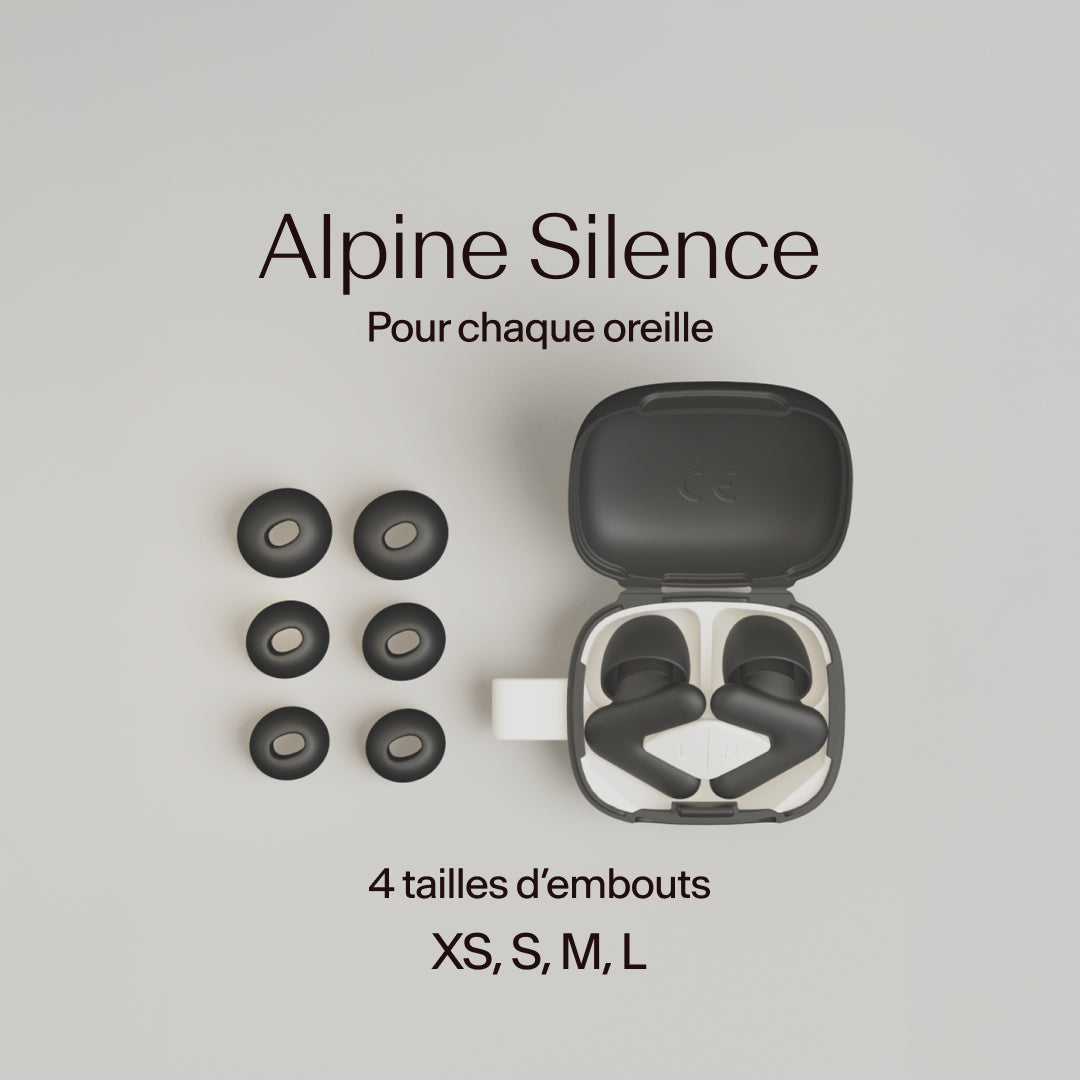 Étui avec plusieurs tailles d’embouts – Alpine Silence black