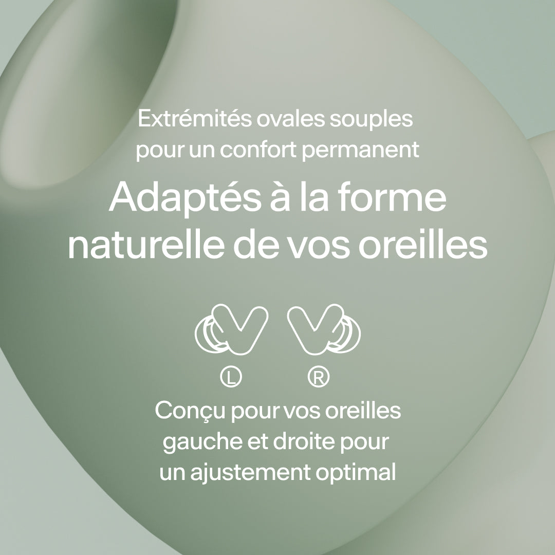 Gros plan de l’ajustement parfait des bouchons Alpine Silence – green #color_green