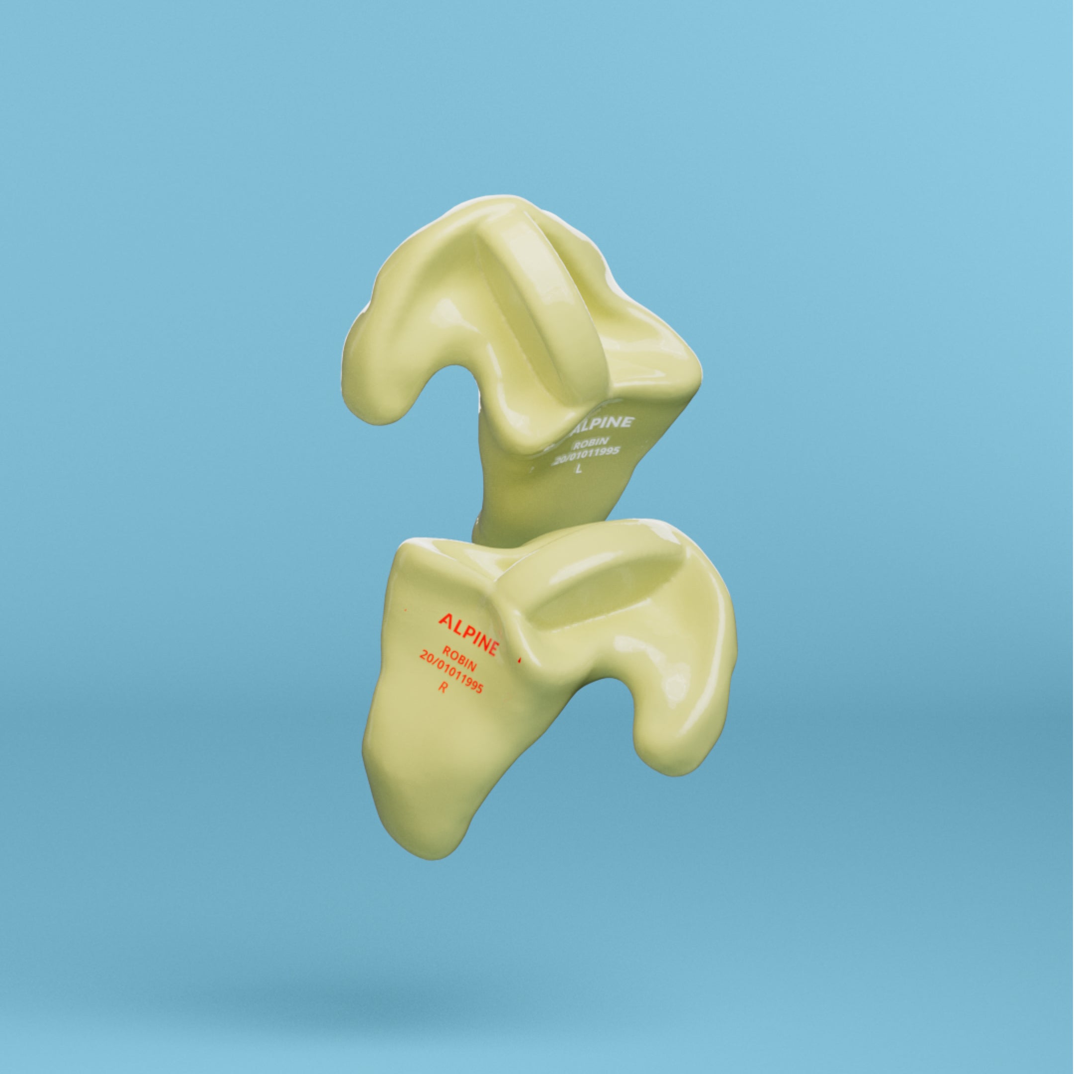 alpine swimsafe custom 4d 1 stuk oordoppen geel #color_soft-geel