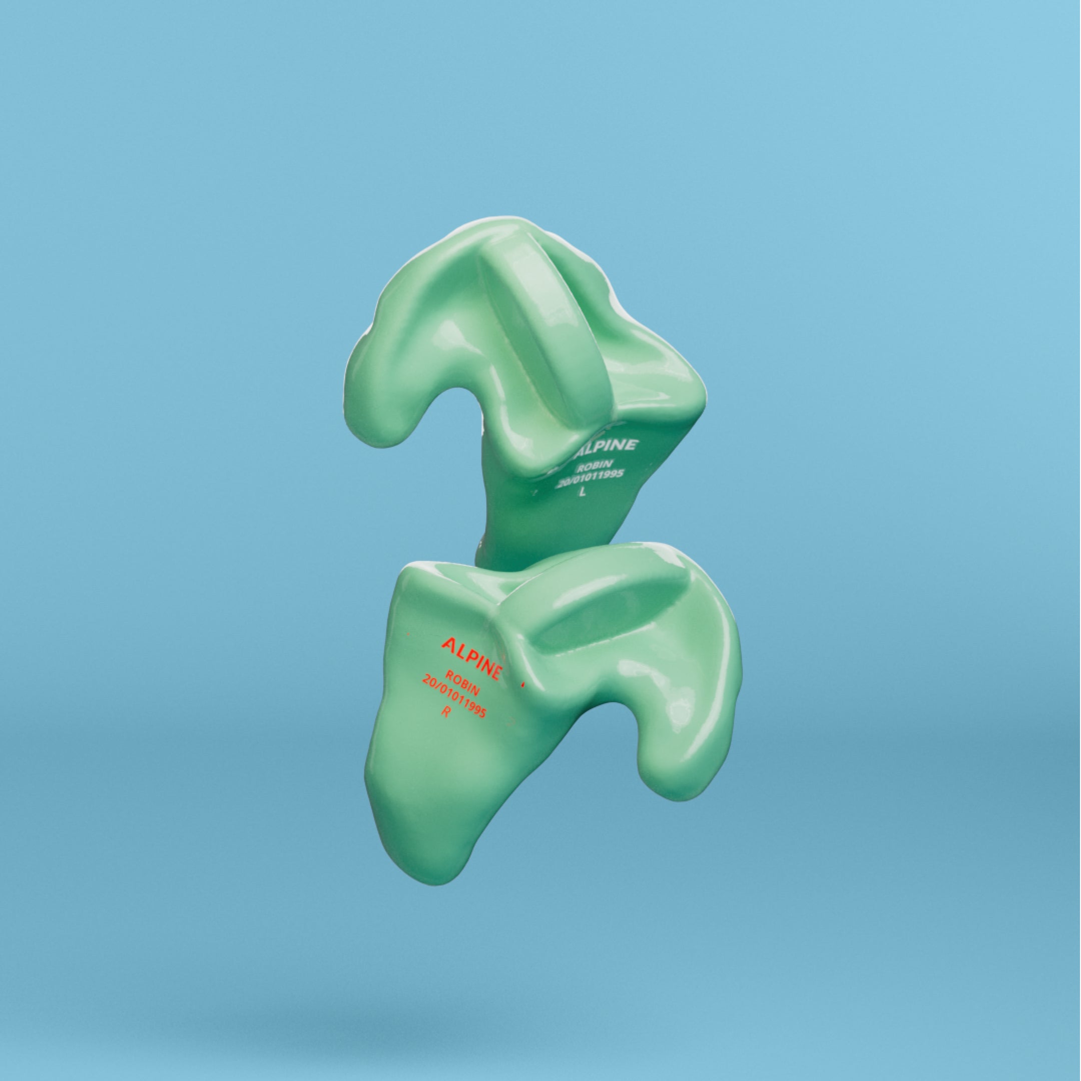 alpine swimsafe custom 4d 1 stuk oordoppen groen #color_soft-groen