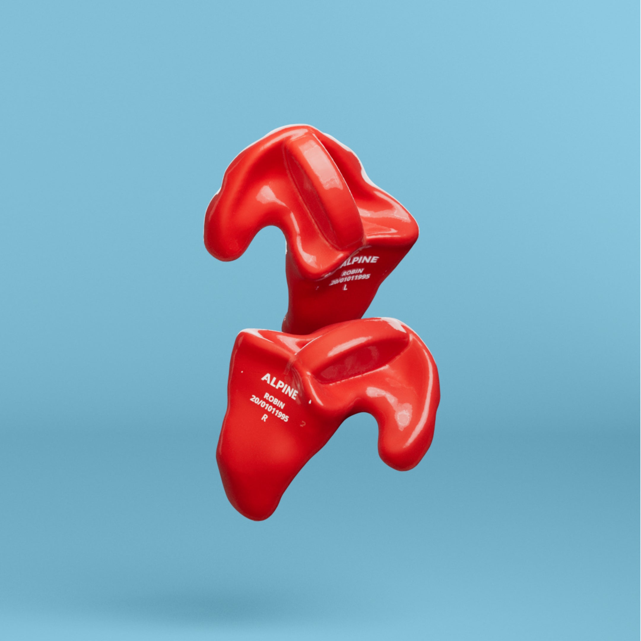 alpine swimsafe custom 4d 1 stuk oordoppen rood #color_neon-rood