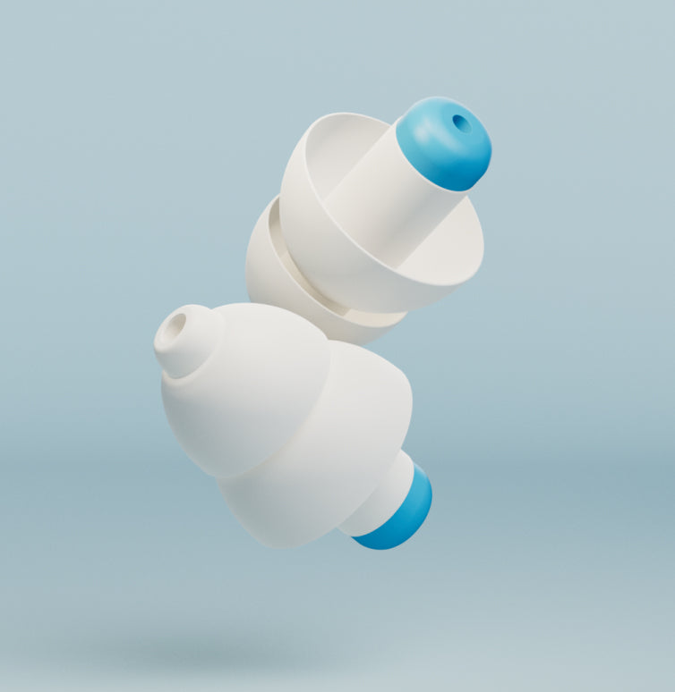 détail des bouchons d’oreilles Alpine SwimSafe réutilisables
