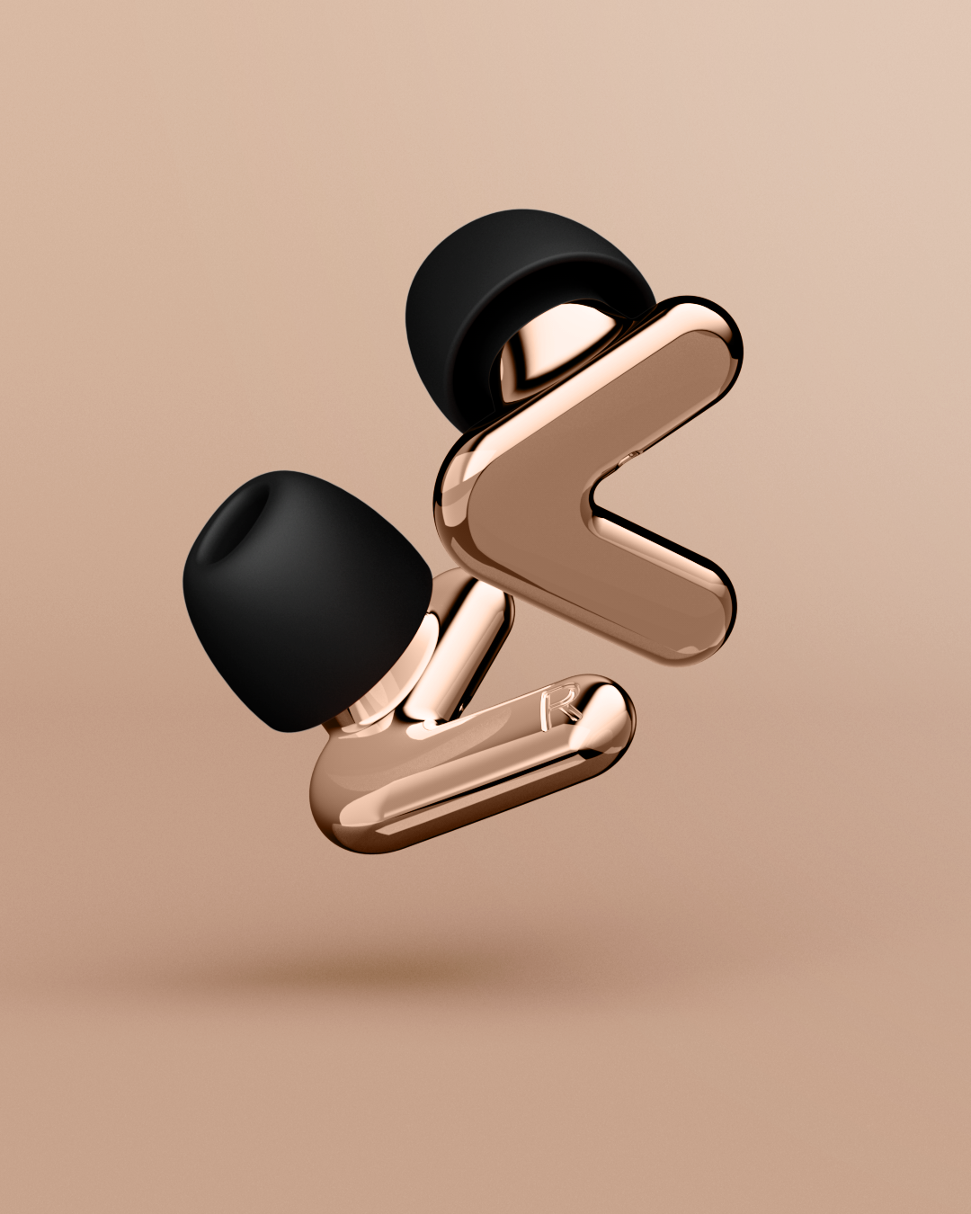 Rendering alpine tune earplugs in rose-gold 