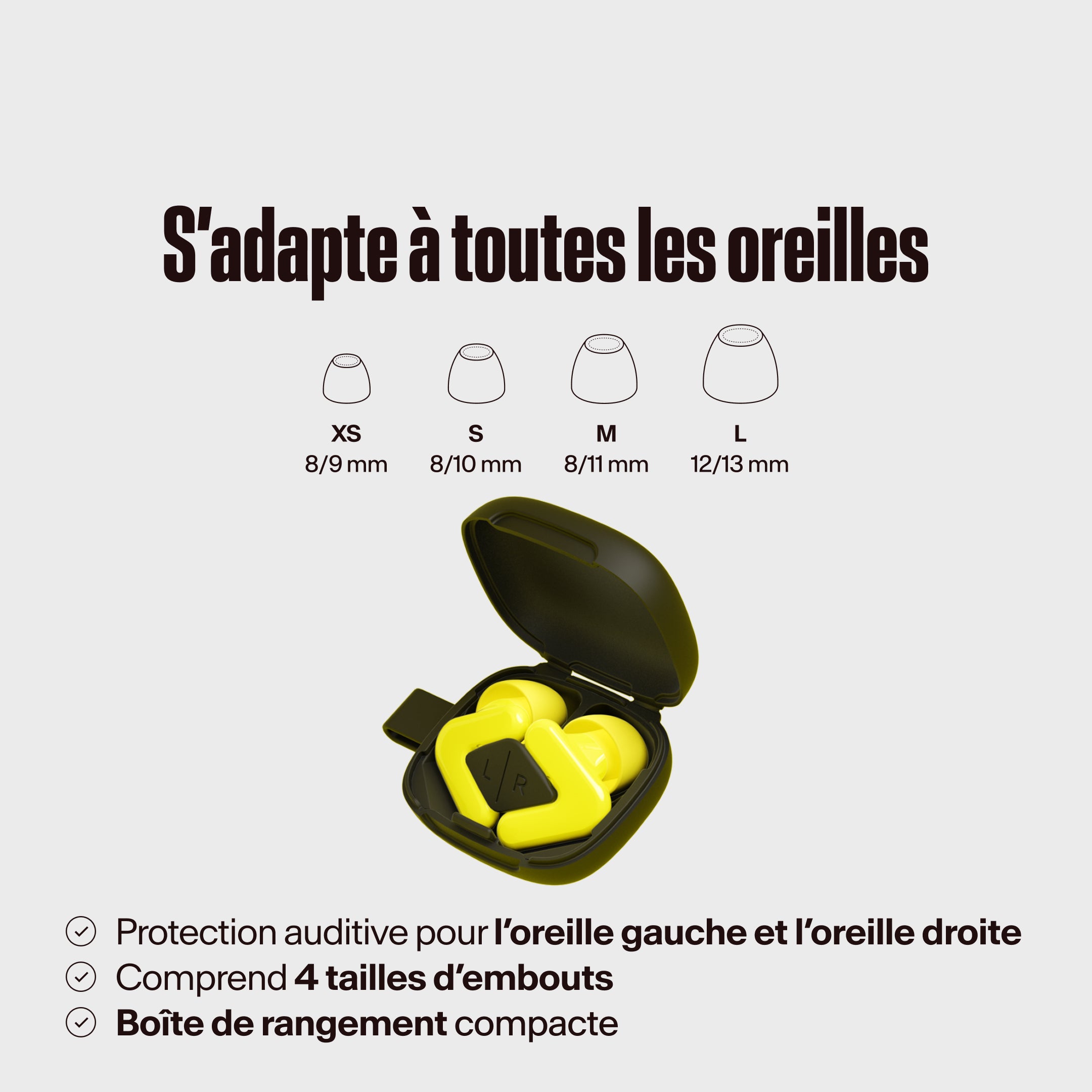 Emballage Alpine Tune jaune néon, texte &