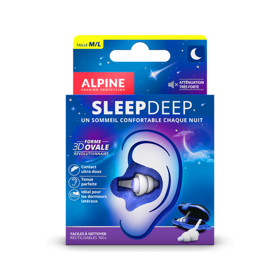 SleepDeep  Alpine Protection Auditive Bouchons d’oreilles Casque anti-bruit red dot award protéger votre oreille Sommeil 