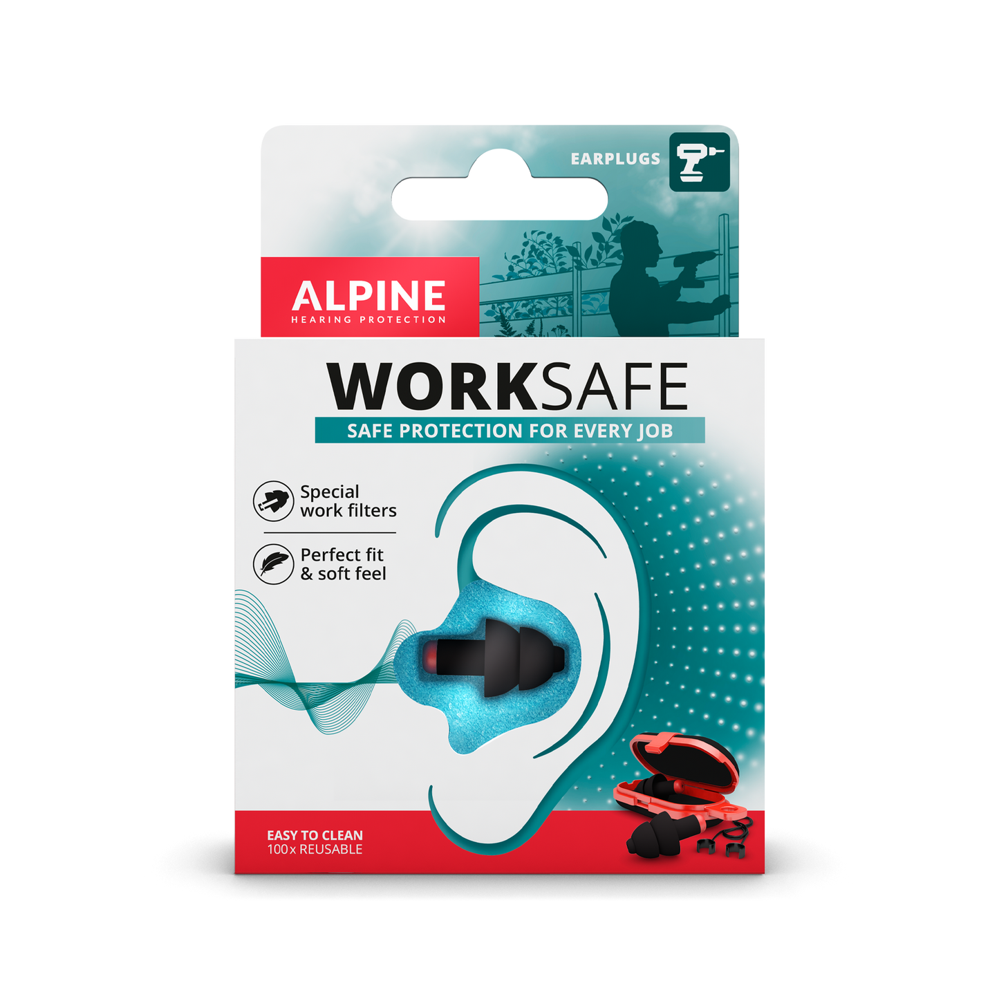 WorkSafe Alpine Protection Auditive Bouchons d’oreilles Casque anti-bruit red dot award protéger votre oreille travail projets hobby Bricolage