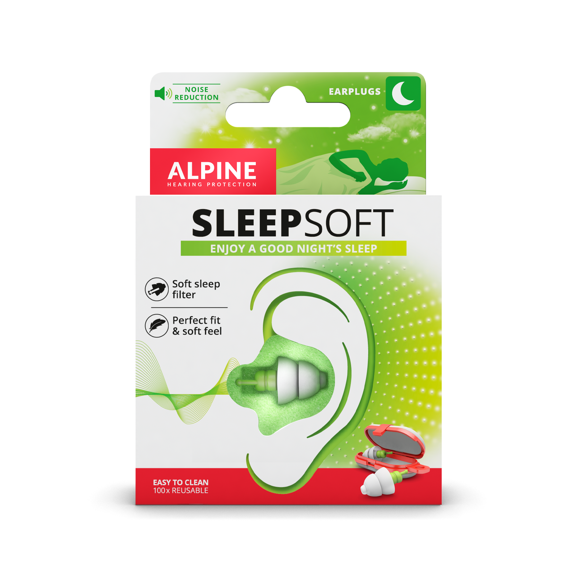 Alpine SleepSoft - Bouchons d'oreille de sommeil - filtres doux