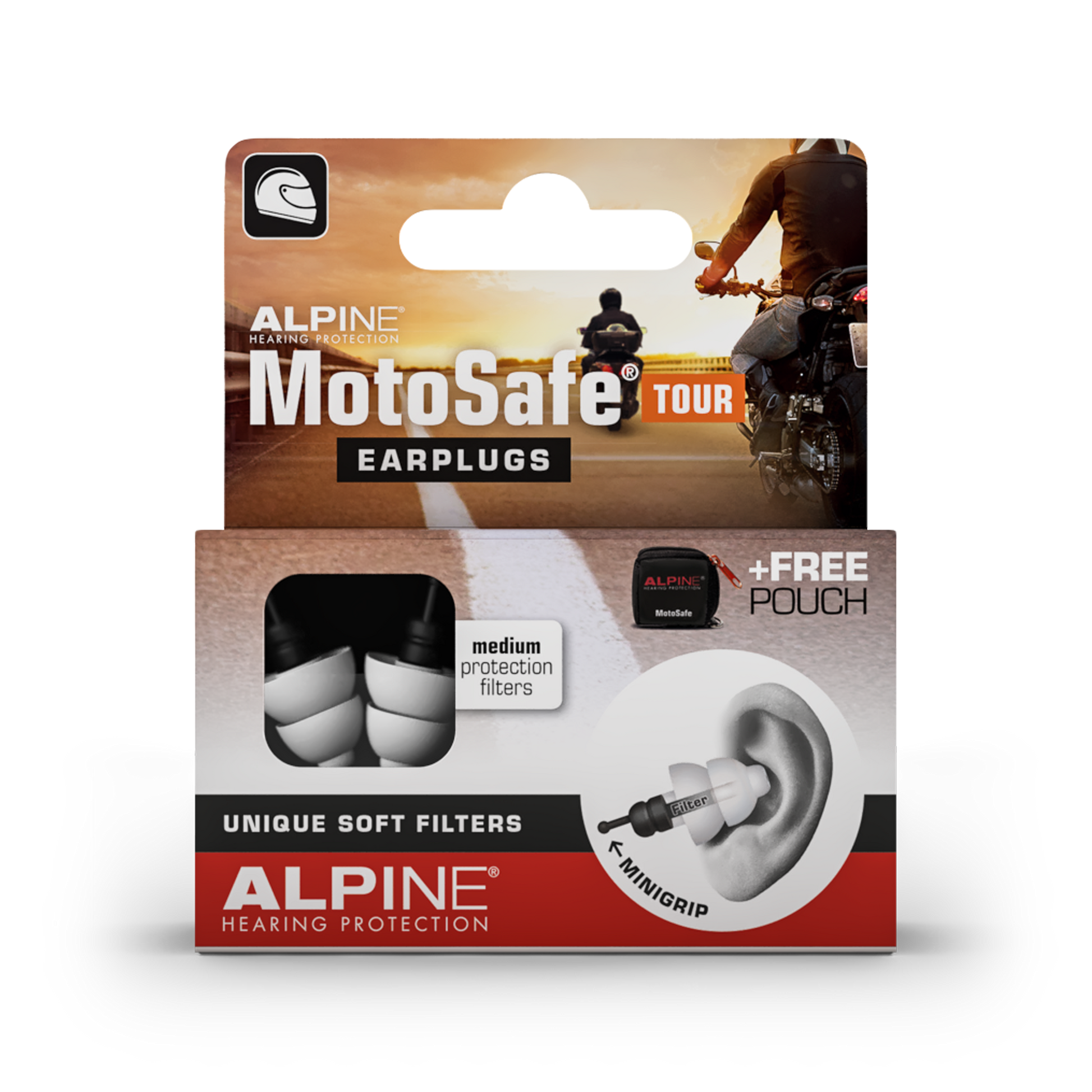 Alpine MotoSafe Tour, Bouchons d'oreille, Protection auditive