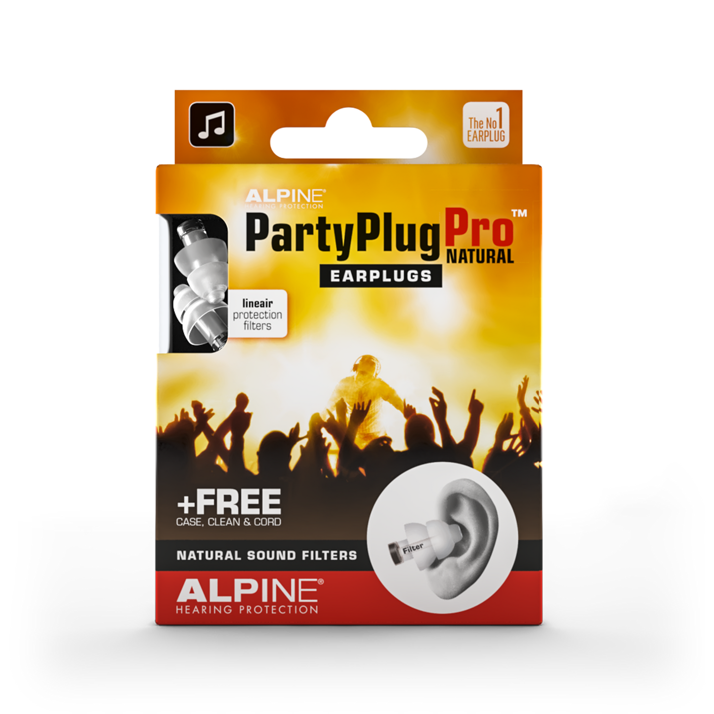 PartyPlug Pro Natural Alpine Protection Auditive Bouchons d’oreilles Casque anti-bruit red dot award protéger votre oreille  fête concert festival