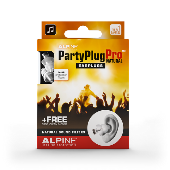 PartyPlug Pro Natural Alpine Protection Auditive Bouchons d’oreilles Casque anti-bruit red dot award protéger votre oreille  fête concert festival