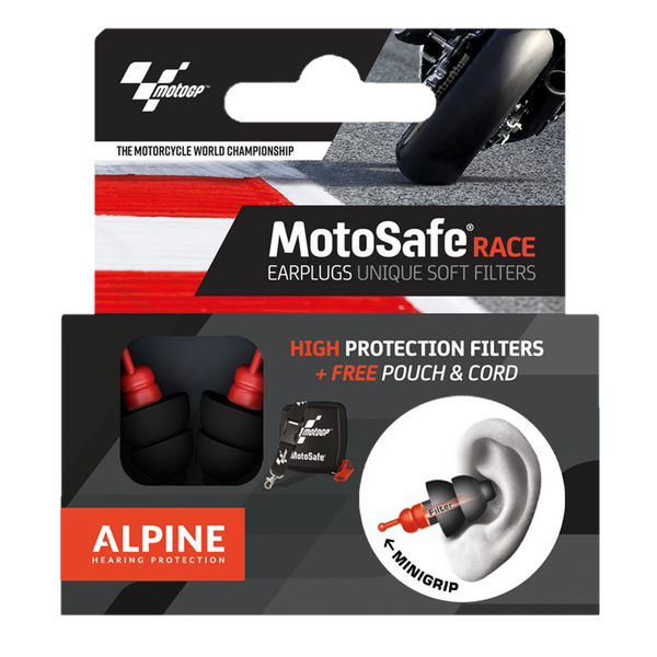 Alpine - Bouchons d'oreilles MotoSafe® Race Blanc / Rouge