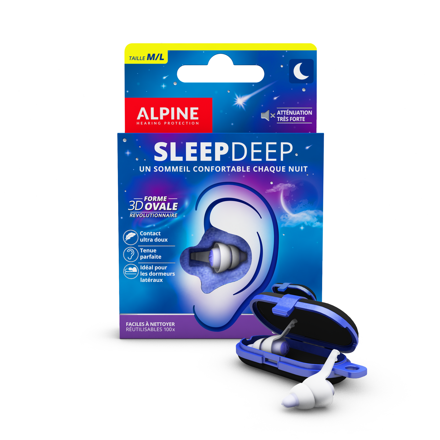 SleepDeep Alpine Protection Auditive Bouchons d’oreilles Casque anti-bruit red dot award protéger votre oreille Sommeil