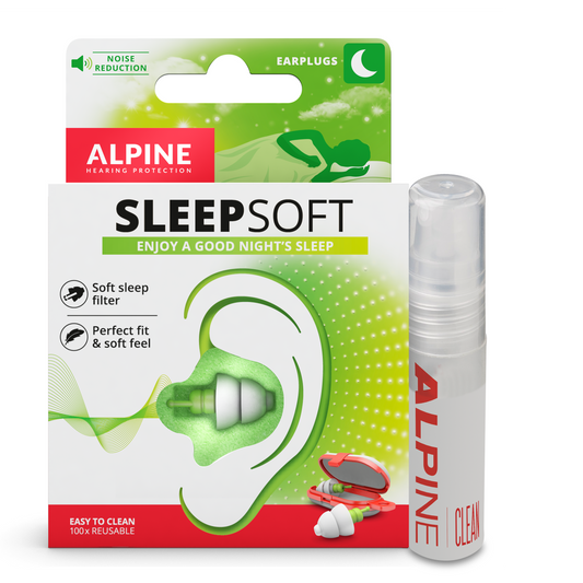 SleepSoft + Clean Alpine Protection Auditive Bouchons d’oreilles Casque anti-bruit red dot award protéger votre oreille Sommeil 